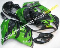 Wholesale GSXR1300 Motorbike Fairings For Suzuki GSX Hayabusa GSX R Green Flame Black Bodywork Fairing Injection molding