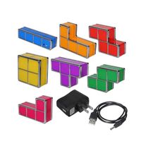 Wholesale HaoXin Baby Night Light DIY Tetris Puzzle Lights Stackable Cube Novelty Toy Bedside Colorful LED Lamp Decor Children s Gift