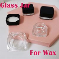 Wholesale Child Proof Glass Jar For Wax Cigarettes Accessories And Concentrates Package Containers Square Style ml ml mixed dab wax storage containers