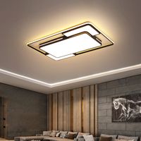 Wholesale Modern Led Flush Mount Ceiling Light Fixture with Remote Control Black Dimmable Ceiling Lamp for Kitchen Bedroom Living Room