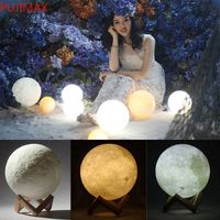 Wholesale Magical Moon LED Bulbs D LED Night colors Moonlight Desk Lamp USB Rechargeable D Moonlight Colors Stepless for Christmas lights gifts