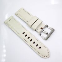Wholesale 24mm mm mm mm Length White Waxy Calf Leather PAM Strap Watch Band