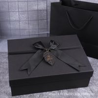 Wholesale Gift Wrap Birthday Box Perfume Set Bow Tie Black Rectangular Box Cosmetic Packaging Candy