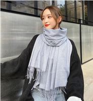 Wholesale Manufacturers direct autumn and winter pure color bright red scarf warm thick imitation cashmere scarf men and women China red custom