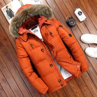 Wholesale Men s Down Best mens white duck down winter jacket thick warm hooded parka windproof jacket