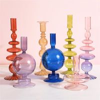 Wholesale Candle Holders Nordic Glass Holder Taper Candlesticks For Home Wedding Room Decoration Party Vase Table Bookshelf