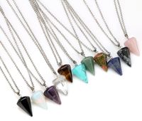 Wholesale Natural Crystal Pendant Gemstone Jewelry Aquamarine Necklace Diamond Gift Raw Stone Teacher Gifts Personalized Jewelry LLS49