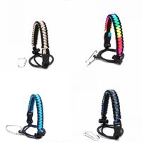 Wholesale Paracord Handle for Wide Mouth Water Bottle Survival Strap Cord with Safety Ring Carabiner for Hiking Camping Walking oz OZ J2