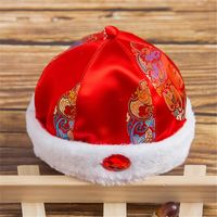Wholesale 100 Day Old Baby Cap New Chinese Style Boys And Girls Weekly Cap Kids Tang Costume Hat Cotton Wool