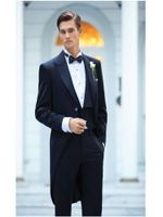 Wholesale Men s Suits Blazers Black Men Morning Suit Tailcoats Long Jacket Groom Wedding Man Party Tuxedos