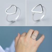 Wholesale Copper Best Friend New Fashion Silver Color Triangle Circle Heart Shaped Wedding Rings for Woman Jewelry Gift