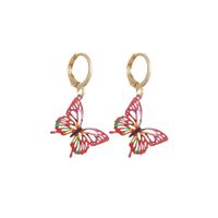 Wholesale Cute Painted Butterfly Dangle Earrings Retro Enamel Super Thin Oil Computer Chip Earring Female Accessories