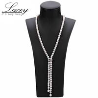 Wholesale Cultured Real Long Pearl Necklace For Women Genuine Freshwater Fashion Jewelry Gift Cloth Accessories