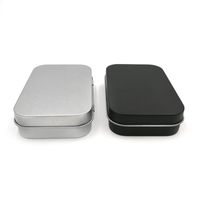 Wholesale Small Rectangle Tin Boxes Flip Cover Iron x60x21mm Black Silvery Color Cases Mint Cigarette Gift Packing Caskets Durable New jsa G2