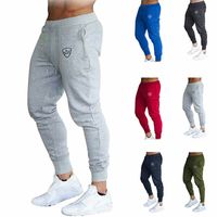 Wholesale New Mens Pant Slim Fit Tracksuit Sport Gym Skinny Elastic Jogging Joggers Fitness Workout Casual Male Sweatpants Trousers SH190915