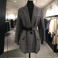 Wholesale Women s Suits Blazers Spring And Autumn Korean Women s Retro Style Children s Small Suit Jacket Lace up Suit1