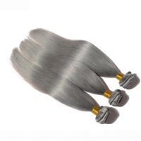Wholesale New Arrival Malaysian Silky Straight Platinum Grey Hair Extensions Bundles Colored Human Hair Weft Straight Gray Hair Weave No Tangle