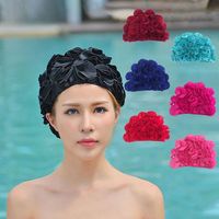 Wholesale Vintage Floral Ladies Woman Swim Cap Petal Retro Swimming Hat Flower Bathing Cap Attractive Hat