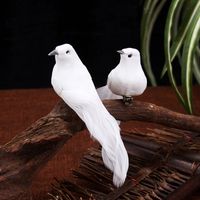 Wholesale Foam Feathers Artificial Birds Suit Gardening Home Decoration White Doves Folder Simulation Pigeon Ornaments ky G2
