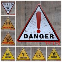 Wholesale 32X34CM antique retro metal tin traffic safety warning signs kids free wifi danger Iron painting poster vintage home wall decor Y200108