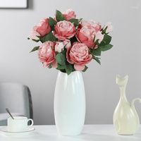 Wholesale Luyue Artificial Rose Flower Living Room Decoration Peony Home Fake Flower Jewelry Dining Table Dried Bouquet1