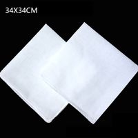 Wholesale white handkerchief High Density plain white square scarf can tie dye painting DIY printing X34CM