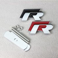 Wholesale Auto D R Metal Car Front Grill Hood Emblem Badge Stickers for GOLF POLO JETTA R Grille Car Styling