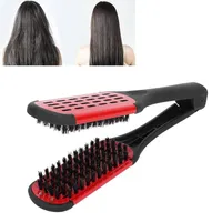 Wholesale Hair Brushes Natural Ceramic Plywood Straightening Comb Double Sided Hairdressing Brush Clamp Fibre Styling Care Tools Straightener