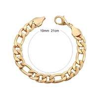 Wholesale 14K Oro Laminado New Products Miami hip hop cuban dign jewelry figaro chain charm bracelet