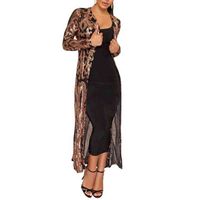 Wholesale cardigan Women s Long Sweater Cardigan Evening Party Women Sexy Sequin Perspective Long Sleeve MaxiCoat Gown H1023