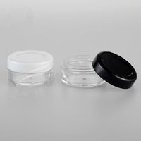 Wholesale 10g small empty clear plastic cosmetic jar sample display container packaging round pot screw cap lid Mini PS tin