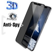 Wholesale 3D Anti Spy protectors Peep Privacy Tempered Glass For iPhone Pro XS Max XR X Screen Protector S Plus SE Film