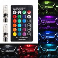 Wholesale T10 W5W LED Car Lights LED Bulbs RGB With Remote Control Strobe Led Lamp Reading Lights White Red Amber V QC49
