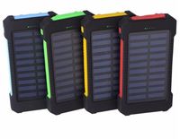Wholesale hot Solar Power Bank Charger mah with Led Light Battery Portable outdoor Charge Double head USB Charging cell phone Powerbank