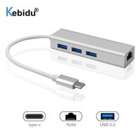 Wholesale Hubs USB HUB Type C To Ethernet Network Adapter Mbps RJ45 Usb c With Ports Splitter For Pro1