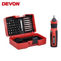 Wholesale Devon Mini Electric Cordless Screwdriver V Lithium ion Rechargeable Screw Driver Power Drill Repair Tool w Drill Bits Kits Set T200916