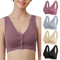 Wholesale Camisoles Tanks Cotton Wire Free Maternity Bra Tops Breastfeeding Front Buttons Comfort Pregnant Feeding Nursing Bras Pregnancy Clothes