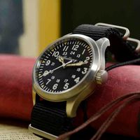Wholesale Homage os Mens Watch Hml H704 Khaki Field Black Dial Wath Automatic Mechanical Japan NH35 Us Army Retro Wristwatch