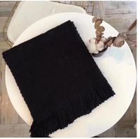 Wholesale Wholesa brand Winter Scarf High Quality Wool Silk Women and Men Two Side Black Red