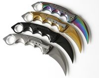 Wholesale New Arrival Folding Blade Claw Knife C Titanium Coated Blade Steel Aluminum Handle Karambit Outdoor Survival Tactical Knives