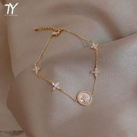 Wholesale 2021 New Mode Micro Zirkoon Korean Women s Jewelry Classic Alloy Plum Blossom Cross Shape Bracelet