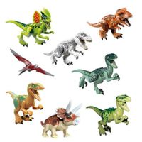 Wholesale 8pcs set Jurassic World Dinosaur Brutal Raptor Minifig Figures Army Compatible Building Blocks Mini Bricks Dino Car City Toys For Children