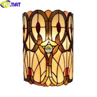 Wholesale FUMAT Tiffany Style Wall Lamp Decorative Backlight Porch Light Classical Nordic Mirror Courtyard Lighting Multi Oil Painting Art