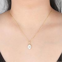 Wholesale Pendant Necklaces Simple Necklace Set In Rectangle Cubic Zirconia Gold Fashion For Women Jewelry Statement