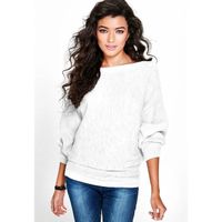 Wholesale Spring Loose Knitted Pullovers Sweater Tops Women Fashion O Neck Long Sleeve Ladies Knitted Pullover Jumper Bat Wing Casual Top