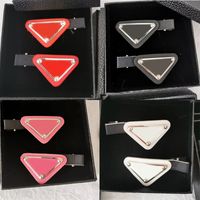 Wholesale New Arrival Triangel Hair Clip with Stamp Colors Women Letter Triangle Barrettes Fashion Hair Accessories for Gift
