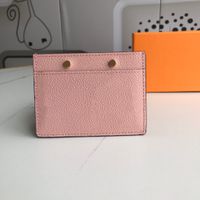 Wholesale hot quality black pink signature genuinel leather mens card holder with box luxurys designers wallet womens wallet purse credit card holder