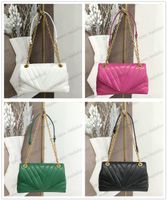 Wholesale NEW WAVE CHAIN BAG Signature V shaped quilting Leather Shoulder Bags AGATHE ROSE EMERAUDE Green TAUPE NOIR Black Designer Cross Body Message Bag Luxurys Tote