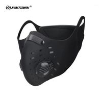Wholesale Cycling Caps Masks XINTOWN Activated Carbon Anti Pollution Mask Dustproof Mountain Bicycle Sport Road Face Cover1