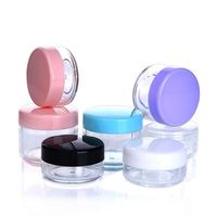 Wholesale 10 Gram g g option Clear Plastic PS Cosmetic Jars Round Cream Bottle Sample DIY Tins Containers with colorful lid for Makeup Lotion Eye Shadow Powder and Lip Balms